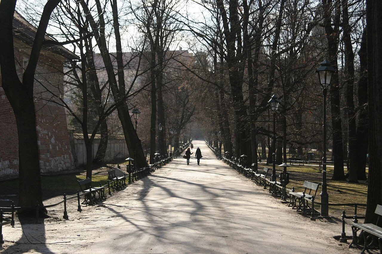 Path in Planty Park, Krakow, photographed in 2012