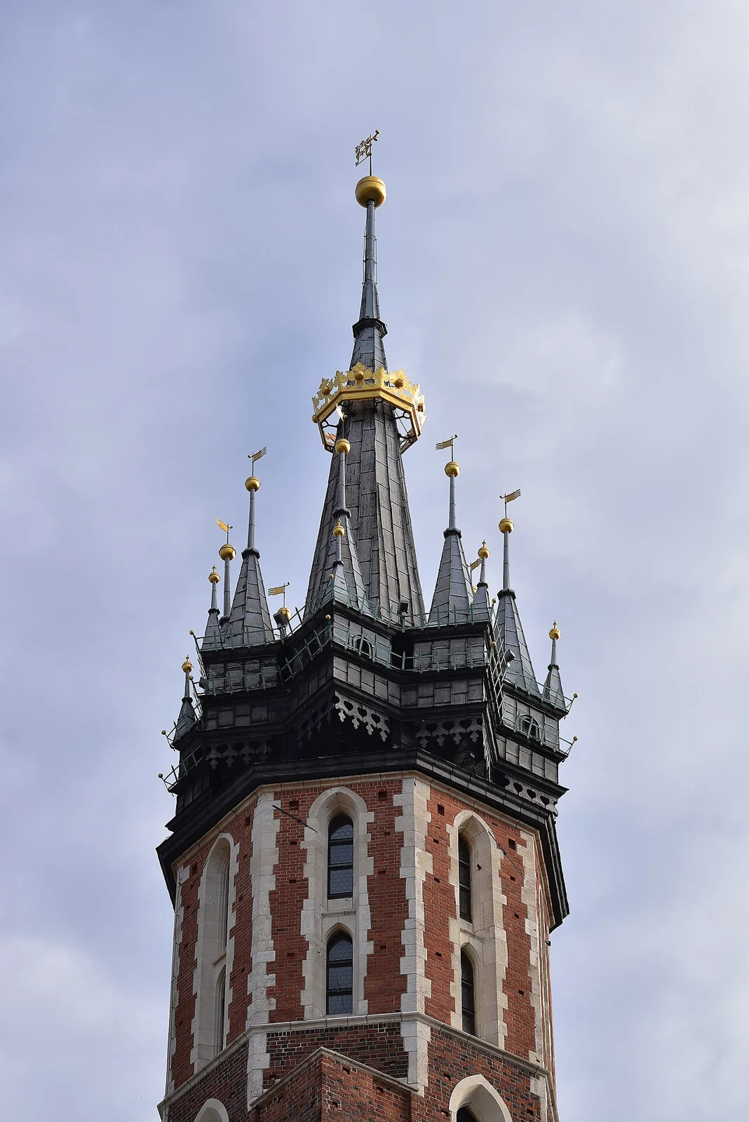 The northern bugle tower of St Mary's Basilica in Krakow